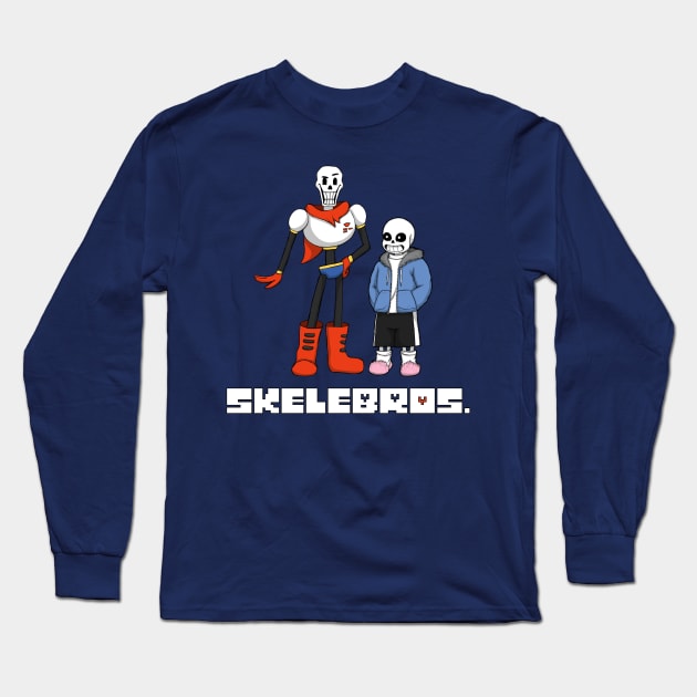 Undertale Skelebros Sans and Papyrus Long Sleeve T-Shirt by halegrafx